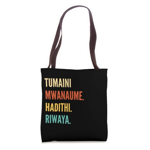 Funny First Name Designs in Swahili for Men Funny Swahili First Name Design - Tumaini Tote Bag