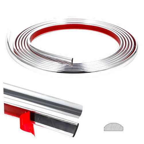 Reovatile 10 Ft Peel and Stick Backsplash Trim,Flexible Self-Adhesive Liner for Wall Tile Edges,Backsplash Tiles,Borders,Mirrior Frame (Stainless Steel)
