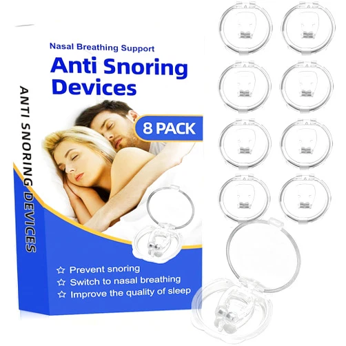 Auronp Anti Snoring Devices(8 Pack),Silicone Magnetic Stop Snoring Solution,Snoring Devices for Men and Women,Anti Snoring Nose Clip
