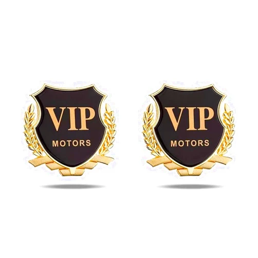 TOPOND Set/2Pcs 3D VIP Emblem for Car, VIP Car Side Fender Rear Trunk Badge Emblem, VIP Sticker Decals Auto Decoration for BMW Mercedes Benz Toyota Honda Nissan Chevrolet Ford F-150 Dodge Ram Jeep - Gold