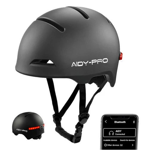 AIDY-PRO Smart Bike Helmet with Bluetooth for Men Women, Bluetooth Bike Helmet Built-in Speakers, Microphone and Rear LED Lights, Road Bicycle E-Bikes Commuter Helmets