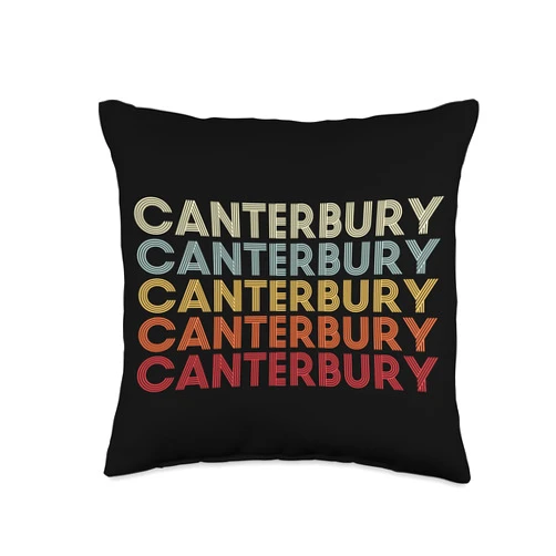 Canterbury Connecticut Canterbury CT Retro Vintage Text Throw Pillow