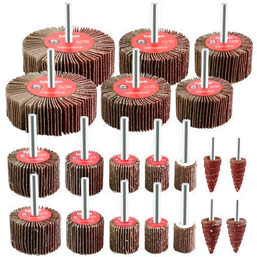 Pukamam 20 Pcs Flap Wheel Sander Set 80 Grit Sanding Wheel for Drill 1/4