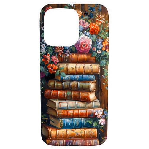 Books Coffee and Flowers Vintage Library Bibliomane Lovers Case for iPhone 15 Pro Max