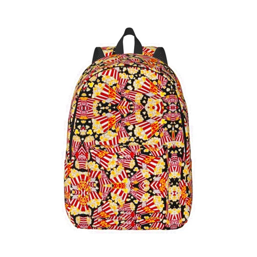 YQxwJL Popcorn Print Print Canvas Backpack Women,Mens Travel Casual Daypack Bookbag For Laptop Work Travel Hiking