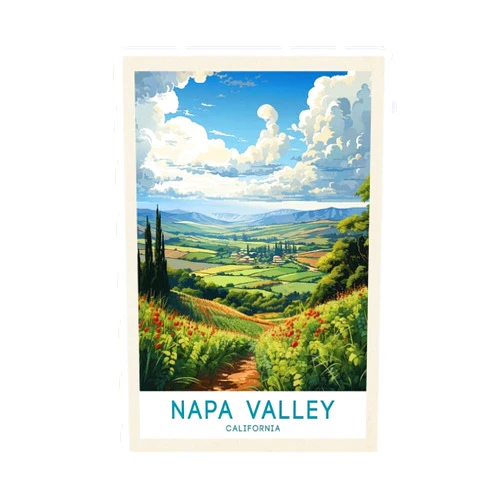 CRFDOLBD Napa Valley California Vintage Retro Travel Art Poster Canvas Poster Wall Art Decor Print Picture Paintings for Living Room Bedroom Decoration Unframe:12x18inch(30x45cm)