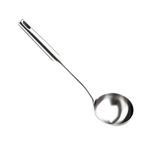 GXONE Soup Spoon Ladle,304 Stainless Steel Cooking Spoon Kitchen Tool For Wok With Hollow Handle, Silver/13.9Inch