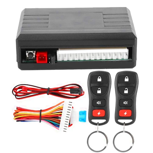 Terisass Car Remote Central Lock Locking Keyless Entry System Auto Remote Central Kit with Control Box Controllers 4 Button Remote Control Transmitter