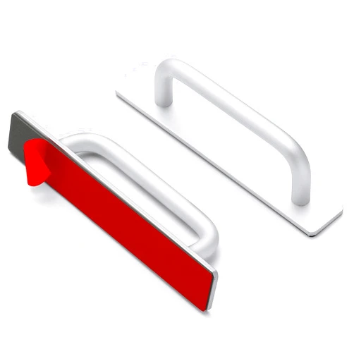 Ravinte Adhesive Cabinet Handles Self Stick Drawer Pulls Stick on Handle Silver Cabinet Pulls No Drilling Push Pull Helper for Kitchen Cabinet Window Sliding Closet Door Handle - 5.83
