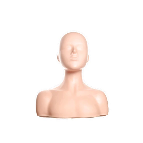 Xigaocun Hair 1-4 Big Half Body Soft Silicone Cosmetology Esthetics Manikin Mannequin Head Multi Function Massage Practice Head Model Wig Hat Display Facial