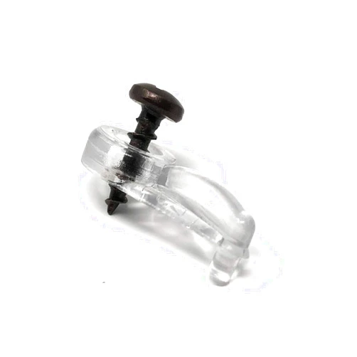 AMIAEDU Clear Glass Cabinet Panel Retainer Clips with Screws (25 Pack, 1/8 Inch Offset)