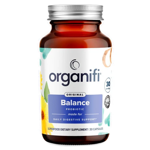 Organifi Balance Probiotics for Digestive Health - 5 Resilient Strains, 30 Vegan Capsules