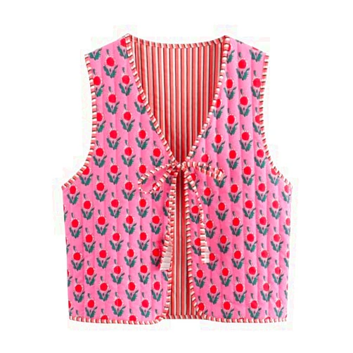 Attria Cutecore Y2K Coquette Vests for Women Floral Aesthetic Cottagecore Sweater Kawaii Fairycore Clothing Cute Japanese Tops