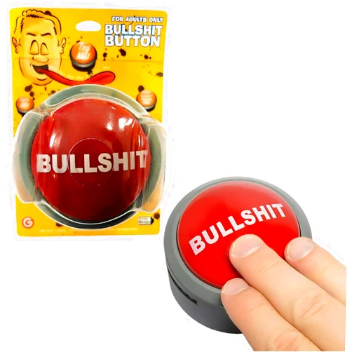 Gemmy Bullshit Button – The Official Hilarious BS Button with Sound Effects & Flashing Light – Perfect Gag Gift for Friends, Family, and Co-workers - Batteries Included
