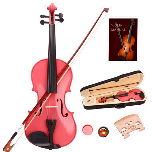 BELANITAS Kids Violin 1/2 Half Size Premium Wood Fiddle Set Pink Violin for Kids Ages 5-9, Handcrafted Beginner Violin with Hard Case, Violin Bow and Rosin