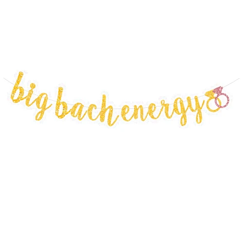 NOLLAM Big Bach Energy Banner, Bachelorette Party Decorations Bridal Shower, Engagement Party Decorations, Boozy Bride Banner, Wedding Bachelorette Sign (Pre-Strung)