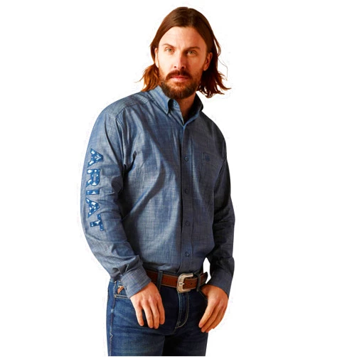 ARIAT Men's Team Logo Chambrey Classic Fit Shirt