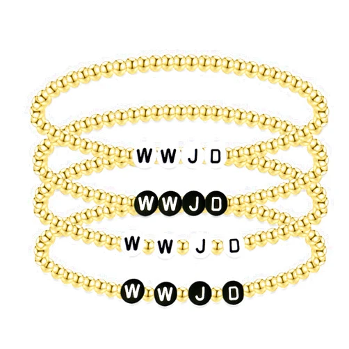 Goohopsun WWJD Bracelets Pack for Women Men, What Would Jesus Do WWJD Bracelet Bulk Wristband Religious Friendship Inspirational Christmas Gifts