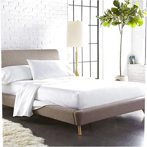 Fabricalicious Linen 400 Thread Count Cotton Sheets - Twin XL Size Sheets Cotton 4 Piece - College Dorm Sheets XL - Dorm Size Sheets - White Bed Sheets - 15 Inch Deep Pocket Fitted Sheets - Twin XL College Set