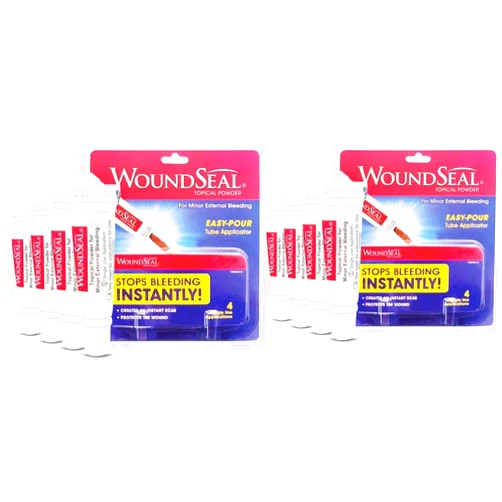 Biolife WoundSeal Powder 4 Each (Pack of 2) - Wound Care First Aid for Cuts, Scrapes and Abrasions - Stops Bleeding in Seconds Without Stitches or Bandages - Safe and Effective for People of All Ages and Pets
