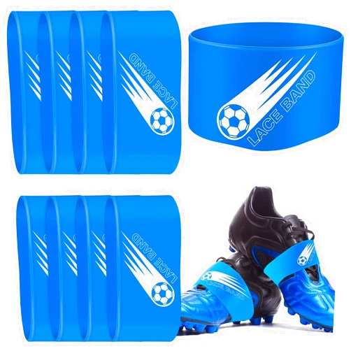 Jecery 10 Pieces Soccer Cleat Lace Cover Soccer Shoe Band Youth Adult Protector Elastic Shoe Laces Rubber Covers