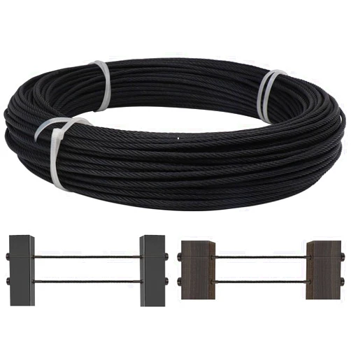 Challcrea 1/8 Stainless Steel Cable, Wire Rope, for Cable Railing Hardware Kit, for Black Cable Railing System, Aircraft Cable, T316 Marine Grade, 7x7 Strands Construction, 200ft