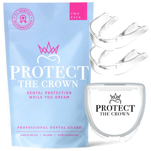 CUSTMBITE Protect The Crown Night Guard 2 Pack - Mouthguard for Teeth Grinding & Clenching, Professional Mouth Guard for Light and Heavy Grinding (Clear)