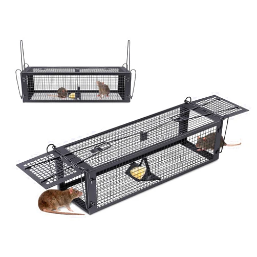 Wanqueen Humane Rat Trap, Large Squirrel Traps That Work for Indoor and Outdoor, Small Rodent Chipmunk Trap and Other Live Animal Cage