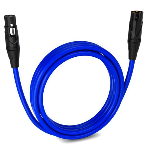 LyxPro 10 Feet XLR Microphone Cable Balanced Male to Female 3 Pin Mic Cord for Powered Speakers Audio Interface Professional Pro Audio Performance and Recording Devices - Blue