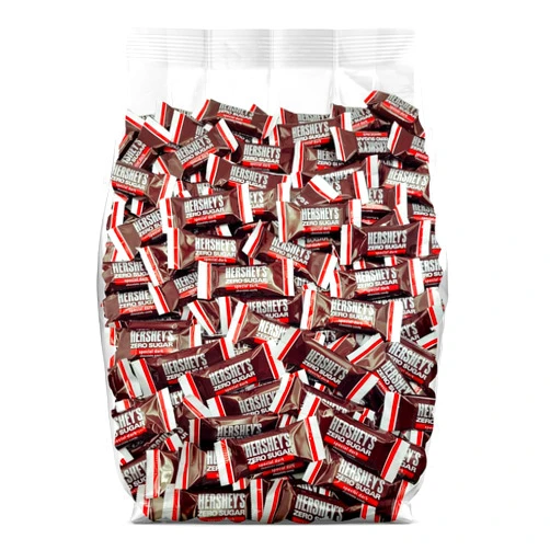 Yummy Chew Hershey Sugar Free Dark Chocolate Miniature Bars - Bulk Special Dark Chocolate with Zero Sugar - Individually Wrapped Bulk Chocolate - Sugar Free Hershey Dark Chocolate - 50 Pieces