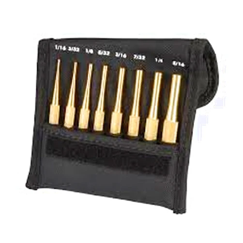 STARRETT 12473 Brass Drive Pin Punch 8PC Set