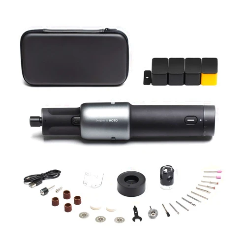 HOTO Cordless Rotary Tool Kit, Brushless Motor, 25000RPM, 5 Variable Speed, 35 Accessories, LED Light, USB-C Rechargeable, for 3D Printer Sanding, Polishing, Drilling, Carving, Cutting DIY Crafts