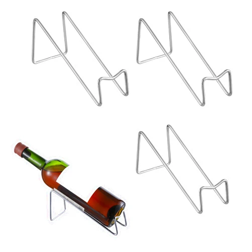 Tolare Single Wine Bottle Rack, Metal Tabletop Wine Display Rack, Stylish Wine Bottle Organizer, Modern Simple Style Single Bottle Champagne Rack, for Home Decor, Restaurants, Bar, Kitchen, Party- 4pcs