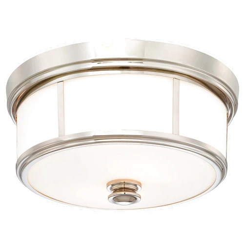 Minka Lavery Flush Mount Ceiling Light 6368-613 Low Profile Fixture, 3-Light 180 Watts, Polished Nickel