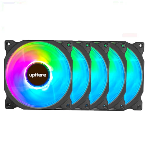 upHere RGB LED 120mm Case Fan,Quiet Edition High Airflow Adjustable Color LED Case Fan for PC Cases, CPU Coolers,Radiators System,5-Pack / C8123