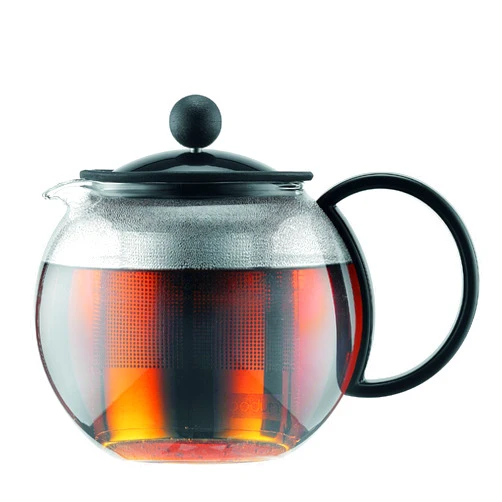 Bodum 1812-01 Assam Tea Maker (French Press System, Permanent Stainless Steel Filter, 0.5 L/17 oz) - Black/Transparent