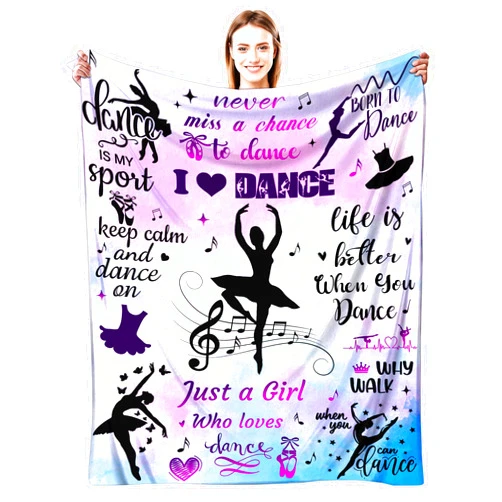 WITRISE Dance Blanket Dance Gifts for Girls Ultra Soft Flannel Dancers Throw Blanket Merch Dancer Gifts for Dance Team Dancing Lovers Stuff 50