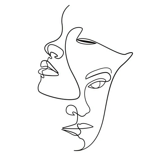 SUPERDANT Figure PVC Wall Sticker Line Abstract Woman face Line Pattern Wall Decals Lovers DIY Vinyl Wallpaper Art for Living Room Bedroom Bathroom Home Decoration Black 21x14in