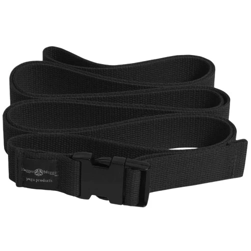 Hugger Mugger Quick-Release 10 ft. Yoga Strap - Black - Super Strong Cotton, Easy to Attach and Release, Easily Adjustable