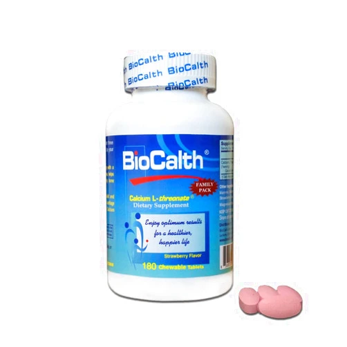 BioCalth The Only Calcium with 3 U.S. Patents ——BioCalth Calcium L-threonate 180 Chewable Tablets, Family Pack with GREAT VALUE!