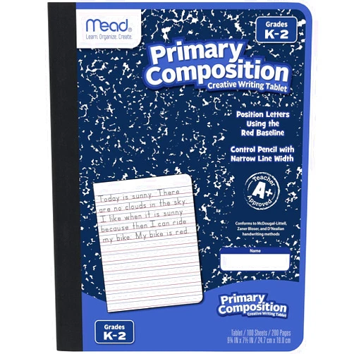 Mead Primary Composition Notebook, Wide Ruled Paper, Grades K-2 Writing Workbook, 9-3/4