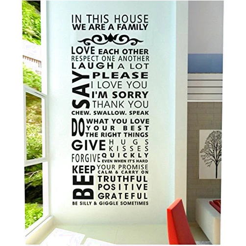 FARAMON Family/House Rules/Quotes/Saying we are a Family Decorative Pattern Fashion Wall Stickers Decal Decor for Home Decoration