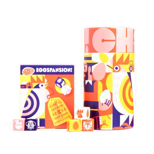Keymaster Games Chicken! + Chicken! Eggspansion | Simple, Quick Dice Game | Adults, Teens & Kids | Easy-to-Pack Travel Game for Family Time, Game Night, Camping or Parties | 2-8 Players | Ages 8+