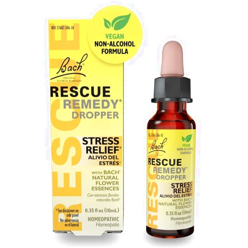 RESCUE Bach Remedy Dropper 10mL, Natural Stress Relief, Homeopathic Flower Essence, Vegan, Gluten & Sugar-Free, Non-Habit Forming (Non-Alcohol Formula)