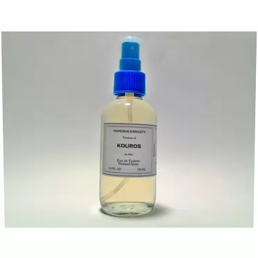 Professor Kingsley's Fantastic Fragrances Professor Kingsley's Impression of Kouros for Men. EDT Natural Spray. Fragrance 18% by Vol. (4.0 oz EDT Natural Spray) 4.0 Ounce EDT Natural Spray
