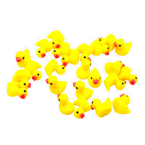 EMiEN 25PCS Little Yellow Mini Duck Duckling Miniature Ornament for DIY Dollhouse Decoration Fairy Garden Plant Décor, Nice Decoration Accessories for Desk,Cabinet,Kids Room,Party etc.