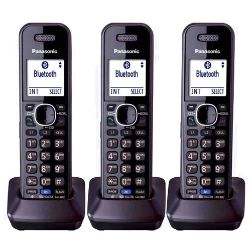 Panasonic KXTGA950B Dect 6.0 Handset 2-Line Landline Cordless Expansion Handset (3-Pack)