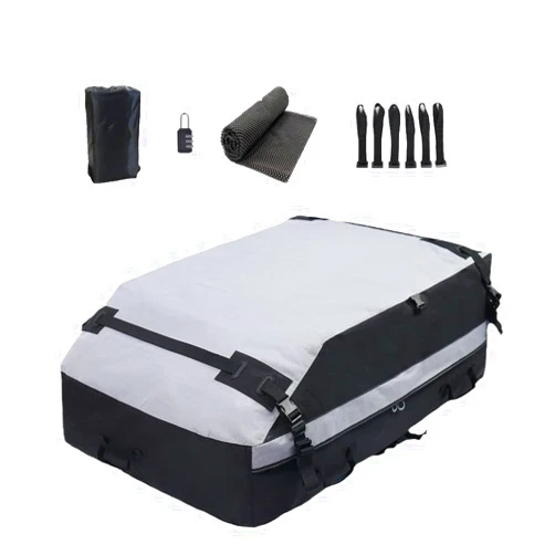 ZLXDUE Car Roof Bag for Volvo XC40 2019-2022 2023 2024,Resist Outdoor Dust Car Roof Cargo Bag Folding Soft Roof Bag with Storage Bag,B Gray