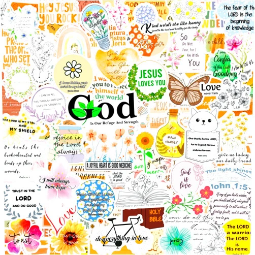 UDTAATO 200 PCS Christian Inspirational Stickers, Vinyl Waterproof Jesus Bible Stickers for Prayer Boards Water Bottles, Religious Faith Stickers, Easter Christian Gifts for Kids Women Men