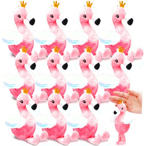 VercanMonth 12 Pcs 6 Inch Mini Stuffed Flamingo Plush Bulk for Girl Flamingo Birthday Party Favors Flamingo Keychains Cute Pink Flamingo Stuffed Animal Toy Small Flamingo Ornament for Backpack Bag
